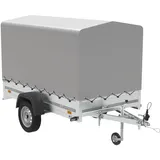 PKW Anhänger 230x125 Garden Trailer 230 Kipp Unitrailer 750 kg mit Stützrad, 110 cm hoher Plane und Hochspriegel