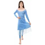 GalaxyCat Kostüm Kinder Kleid der Eiskönigin Elsa I Kinderkostüm für Frozen 2 Fans I, Kinder Kostüm von Elsa blau 120 | 120