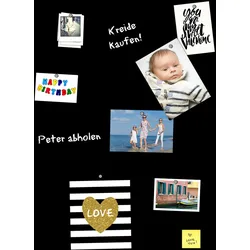 Tafelfolie QUEENCE "Magnetisches Memo-Board", schwarz (farbe bild(er): schwarz), B:50cm H:70cm, Bilder, magnetische Tafelfolie, Tafel, selbstklebend
