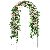 Gartenbogen, Rosenbogen Für Kletterrosen, Rosenspalier, Metall, Schwarz, 1,40 X 0,40 X 2,40 M