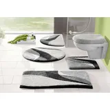 OTTO home Badematte Magnus, Badvorleger, Badezimmer Teppich, Höhe 20 mm, rutschhemmend beschichtet, schnell trocknend, strapazierfähig, Polyacryl, halbrund, mehrfarbig, Badteppich, Badematten auch als 2 teiliges Set & rund grau halbrund | 50 cm x 80 cm x 20 mm
