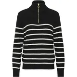 Kaffe Strickpullover KAlioa Schwarz / Weiß XXL