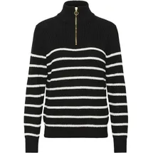 Kaffe Strickpullover KAlioa Schwarz / Weiß XXL