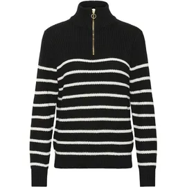 Kaffe Strickpullover KAlioa Schwarz / Weiß XXL