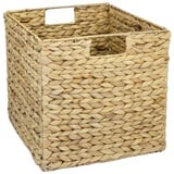 HMF Regalkorb Nachhaltiger Aufbewahrungskorb, geflochten aus Wasserhyazinthe Seegras, passend für Kallax Regale 32 x 34,5 x 32 cm, natur beige