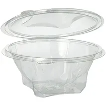 Papstar Feinkost- und Salatschalen mit Klappdeckel rund 750 ml Ø 17,4 cm 300 St. Glasklar
