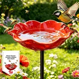Vogeltränke Blume Gartenstecker Aus Metall Bienentränke, Blumengartenstecker Blumenform Winterfest Insektentränke Gartenfiguren Gartenstatuen Gartendeko Für Draußen (1PCS)
