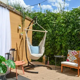 AMANKA Hängesessel Gestell Outdoor - Hängestuhlgestell für Balkon, Terrasse, Garten & Wohnzimmer