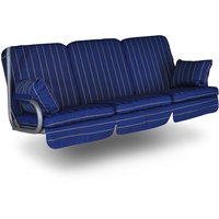Angerer Hollywoodschaukel Auflage Comfort passend für viele 3-Sitzer Hollywoodschaukeln - Schaukelauflage Made in Germany (Blau-Creme gestreift)