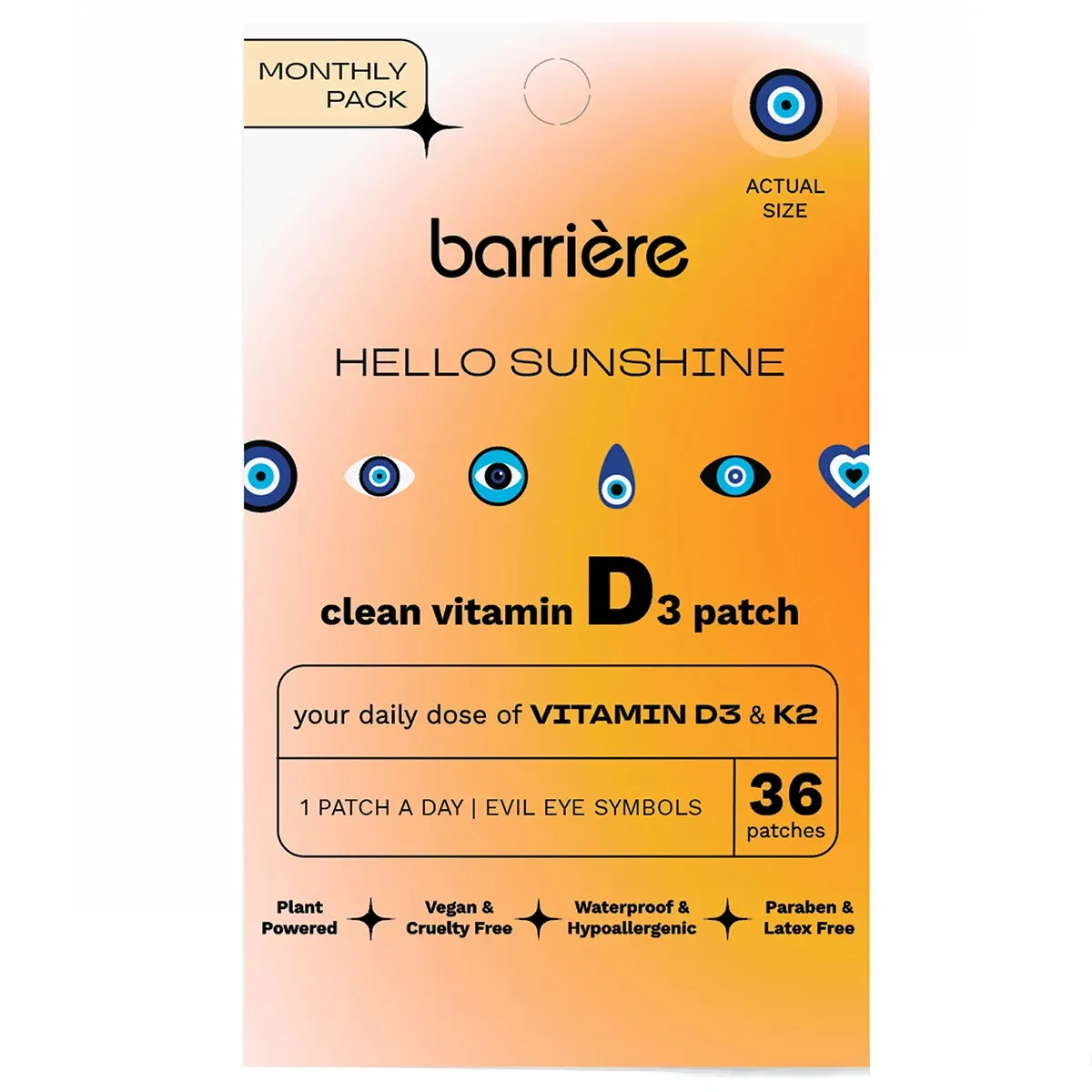 barrière HELLO SUNSHINE Vitamin D3 Patch Evil Eye Symbols 36 Stück