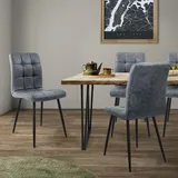 ML DESIGN modern liv 4er Set, Anthrazit, Küchenstuhl aus Kunstleder, Wohnzimmerstuhl mit Rückenlehne, Polsterstuhl mit Metallbeinen, Ergonomischer Stuhl für Esstisch, Esszimmerstuhl Küchenstühle