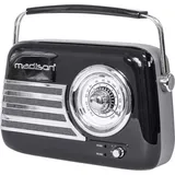 MADISON N.Y Madison Freesound-VR40B Black Retro Radio - Schwarz