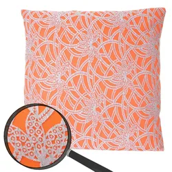 Mendler Deko-Kissen Barock, Sofakissen Zierkissen mit Füllung, orange 45x45cm