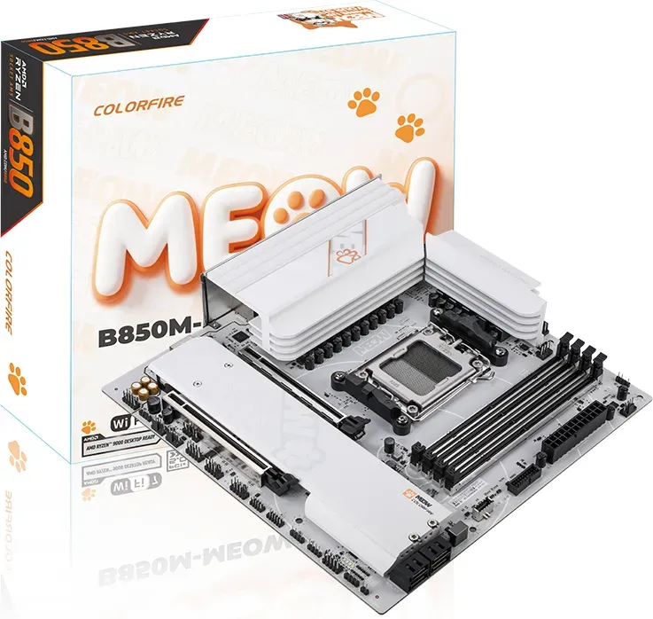 Farbenfrohes COLORFIRE B850M-MEOW WIFI7 V14 Mainboard, M-ATX-Format