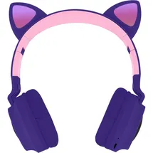 Avizar Kopfhörer mit LED Katzenohren Design Fuchsia