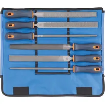 Friedr. Dick DICK Feilensatz mit 2K-Heft 6-teilig in Rolltasche Metall/Holz, Hieb 2, Länge ohne Angel: 250 mm