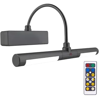 HONWELL Bilderleuchte LED Batteriebetriebene LED Wandleuchte mit Fernbedienung, Drehbare Leuchtenköpfe mit 3 Beleuchtungsarten, Dimmbare Bilderleuchte mit Timer zum Malen Foto Portrait Art, schwarz