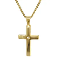 trendor 35799 Gold Kreuz 585 mit 40 cm goldplattierter Kette