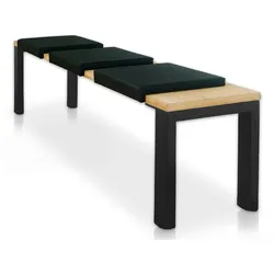 Lycce Bankauflage SCHWARZ Klemmkissen Sitzkissen 1 Leiste 35cm Klemmtiefe Kunstleder, Breite 40cm x Klemmteife 35cm / Sitztiefe 38cm x Höhe 6cm