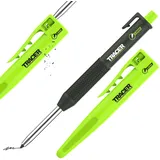 TRACER Pencil 2.0 Zimmermannsbleistift – Tieflochmarker Bleistift mit Holster | 2.8mm Präzisionsmine für Baustelle & Handwerker