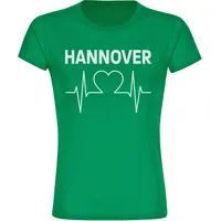 Multifanshop Damen T-Shirt - Hannover - Herzschlag - Druck