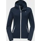 Schöffel Fleece Hoody Lodron L, atmungsaktiver Fleece Pullover mit hoher Bewegungsfreiheit, funktionaler Hoodie mit Body-Mapping Technologie, navy blazer, 38