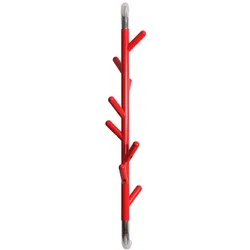 PROREGAL Elegante drehbare Wandgarderobe mit 8 Haken | HxBxT 80x13x15cm | Rot, Haken verchromt