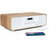 Bigben MIC301IDABBT ws/holz Micro-Anl. 60W,DAB+/UKW,Bluetooth,CD,USB,Induktion (Bluetooth, CD Player, 1x 50 W), Stereoanlage, Mehrfarbig