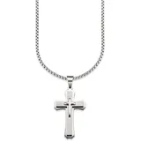 Bruno Banani Kette mit Anhänger »Schmuck Geschenk Halskette Kreuz Venezianerkette«, 96255705-0 silberfarben