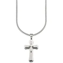 Bruno Banani Kette mit Anhänger »Schmuck Geschenk Halskette Kreuz Venezianerkette«, 96255705-0 silberfarben