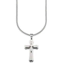 Bruno Banani Kette mit Anhänger »Schmuck Geschenk Halskette Kreuz Venezianerkette«, 96255705-0 silberfarben