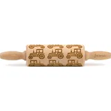 Folkroll "3D-Motiv-Teigrolle", braun, L:23cm, Massivholz, Teigroller, Traktor,