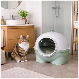 Hti-Living Katzentoilette geschlossen Grün/Weiß