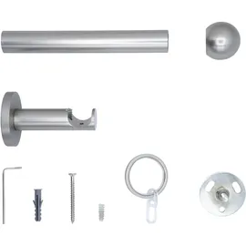 MYDECO 20mm,1-läufig,Rohr,Wandträger 6,5cm,Endstück ball Farbe: Edelstahl-Optik, Größe: 240cm