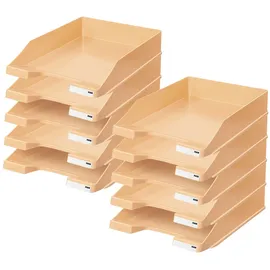 HAN Briefablage KLASSIK, 10 STÜCK Schreibtisch Organizer, Bürobedarf, Ablagefächer, Büromaterial, Briefkorb, Dokumentenablage, bis Format A4/C4, 1027-X-881, pastellorange