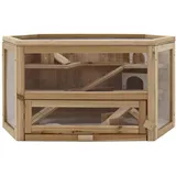 Hti-Living Kleintierkäfig Hamsterkäfig 80 x 40 x 43 cm beige