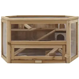 Hti-Living Kleintierkäfig Hamsterkäfig 80 x 40 x 43 cm beige