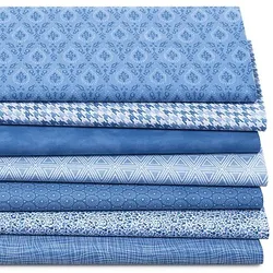 Patchwork- und Quiltpaket "Grafik", jeans/weiß