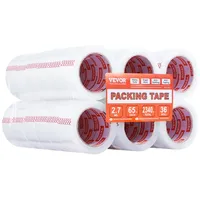 Vevor 36x Packband, 47,8mmx59,436m Paketklebeband, Klebeband transparent 0,068mm
