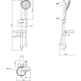 Villeroy & Boch Universal Showers Brausegarnitur, 3 Strahlarten, TVS109004000K5,