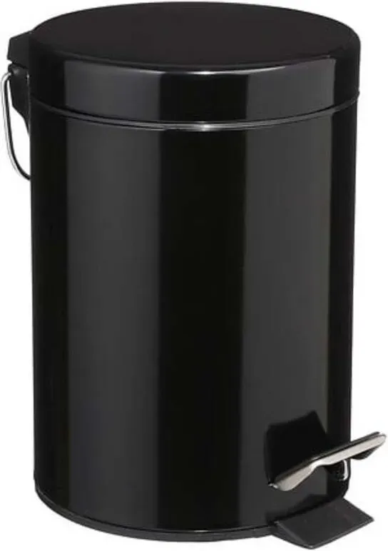 Abfalleimer - Metallpedal - Mit Deckel - 3 L - Schwarz