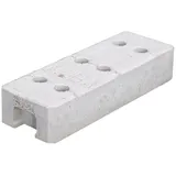 müba-Betonfuß mit 6 Löchern, Länge 62,5 cm, Breite 22 cm, Höhe 11 cm, Lochdurchmesser Ø4,24 cm