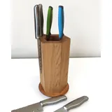 MAXARTI - Magnetischer Messerblock aus Eiche Holz für 12 Messer – ohne Messer, Magnet Messerhalter, Messerständer 6-seitig Hexagon, Küchenmesser Aufbewahrung, massiv, rutschfest (Sechseckig Eiche)