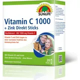 Sunlife Vitamin C 1000 mg hochdosiert 20 Direkt Sticks + Zink Selen Vitamin D3 Komplex Immunsystem - pro Stick 1000 Vitamin C & 10 mg Zink