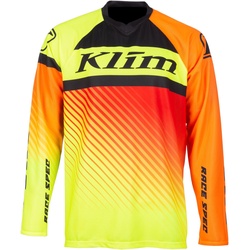 Klim Revolt Snowmobil Jersey, rot-gelb-orange, Größe L für Männer