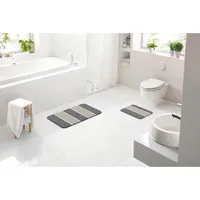 GRUND Bademattenset Anthrazit gestreift 50 x 80 cm