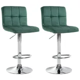 CLP 2er Set Barhocker Peru Samt grün/chrom