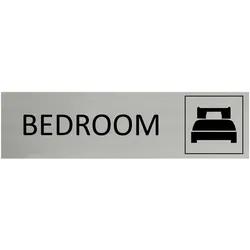 CombiCraft Aluminium Türschild Bedroom 165x45mm mit 3M-Tape