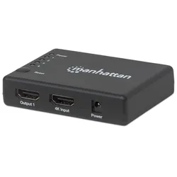 Manhattan HDMI Splitter 4-Port (Compact), 4K@30Hz, Displays output from x1 HDMI