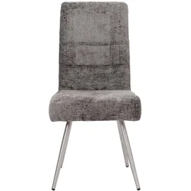 Mendler Esszimmer-Set HWC-G55, 4er-Set Stuhl + Sitzbank 160cm, Edelstahl gebürstet Stoff/Textil Chenille ~ dunkelgrau